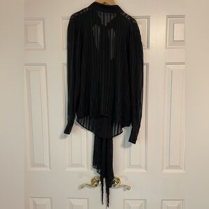 Elegant Black Women's Silky Blouse